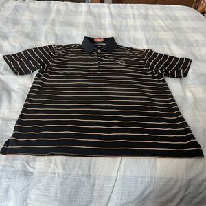 Callaway Collection Blue Striped Golf Short Sleeve Shirt Size L